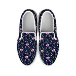 Sweet Pea Floral Pattern Print White Slip On Shoes