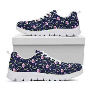 Sweet Pea Floral Pattern Print White Sneakers