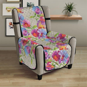 Sweet Pea Flower Pattern Print Armchair Protector