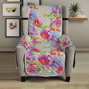 Sweet Pea Flower Pattern Print Armchair Protector