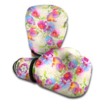 Sweet Pea Flower Pattern Print Boxing Gloves