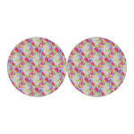 Sweet Pea Flower Pattern Print Car Coasters