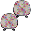 Sweet Pea Flower Pattern Print Car Headrest Covers