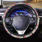 Sweet Pea Flower Pattern Print Car Steering Wheel Cover