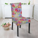 Sweet Pea Flower Pattern Print Dining Chair Slipcover