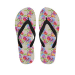 Sweet Pea Flower Pattern Print Flip Flops