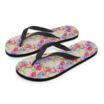 Sweet Pea Flower Pattern Print Flip Flops