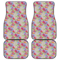 Sweet Pea Flower Pattern Print Front and Back Car Floor Mats