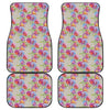 Sweet Pea Flower Pattern Print Front and Back Car Floor Mats