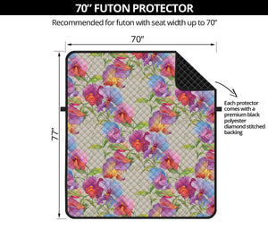 Sweet Pea Flower Pattern Print Futon Protector