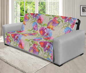 Sweet Pea Flower Pattern Print Futon Protector