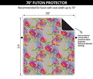 Sweet Pea Flower Pattern Print Futon Protector