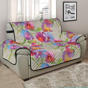 Sweet Pea Flower Pattern Print Half Sofa Protector