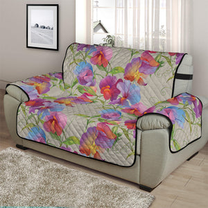 Sweet Pea Flower Pattern Print Half Sofa Protector