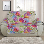 Sweet Pea Flower Pattern Print Half Sofa Protector