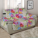 Sweet Pea Flower Pattern Print Half Sofa Protector