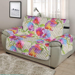 Sweet Pea Flower Pattern Print Half Sofa Protector