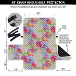 Sweet Pea Flower Pattern Print Half Sofa Protector