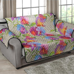 Sweet Pea Flower Pattern Print Loveseat Protector