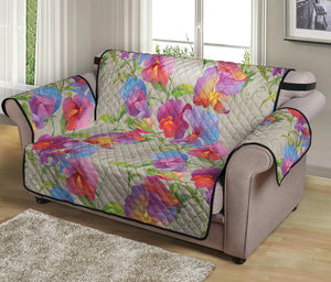 Sweet Pea Flower Pattern Print Loveseat Protector