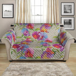 Sweet Pea Flower Pattern Print Loveseat Protector