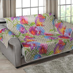 Sweet Pea Flower Pattern Print Loveseat Protector