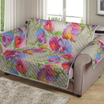 Sweet Pea Flower Pattern Print Loveseat Protector