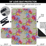 Sweet Pea Flower Pattern Print Loveseat Protector