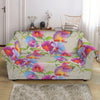 Sweet Pea Flower Pattern Print Loveseat Slipcover