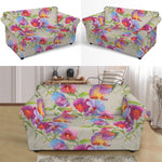 Sweet Pea Flower Pattern Print Loveseat Slipcover