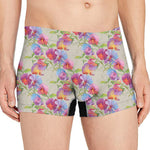 Sweet Pea Flower Pattern Print Men's Boxer Briefs