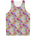 Sweet Pea Flower Pattern Print Men's Tank Top