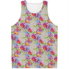 Sweet Pea Flower Pattern Print Men's Tank Top