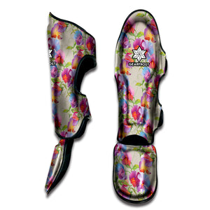 Sweet Pea Flower Pattern Print Muay Thai Shin Guard