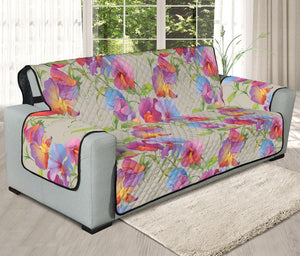 Sweet Pea Flower Pattern Print Oversized Sofa Protector