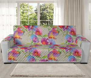 Sweet Pea Flower Pattern Print Oversized Sofa Protector