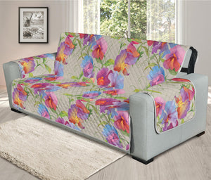 Sweet Pea Flower Pattern Print Oversized Sofa Protector