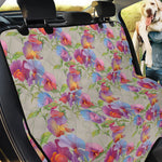 Sweet Pea Flower Pattern Print Pet Car Back Seat Cover