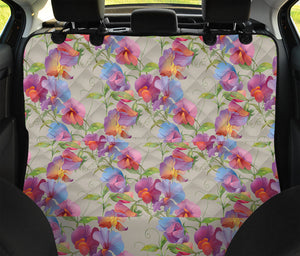 Sweet Pea Flower Pattern Print Pet Car Back Seat Cover