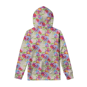 Sweet Pea Flower Pattern Print Pullover Hoodie