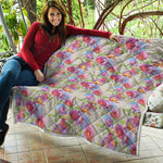 Sweet Pea Flower Pattern Print Quilt