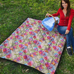 Sweet Pea Flower Pattern Print Quilt