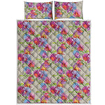 Sweet Pea Flower Pattern Print Quilt Bed Set