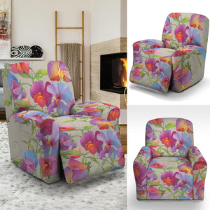 Sweet Pea Flower Pattern Print Recliner Slipcover