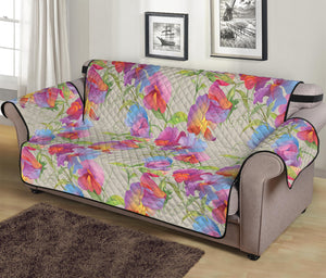 Sweet Pea Flower Pattern Print Sofa Protector