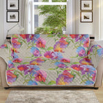 Sweet Pea Flower Pattern Print Sofa Protector