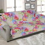 Sweet Pea Flower Pattern Print Sofa Protector