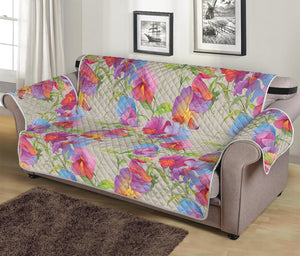 Sweet Pea Flower Pattern Print Sofa Protector