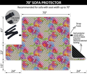 Sweet Pea Flower Pattern Print Sofa Protector