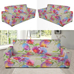 Sweet Pea Flower Pattern Print Sofa Slipcover